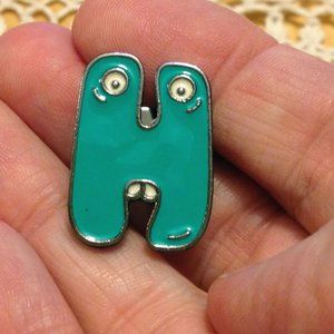 Funky Letter "H" initial jewelry pin